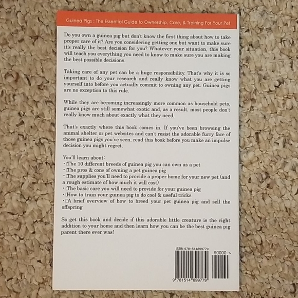 Guinea Pig Care Guide Book – Essential Ownership, Care & Training by Kate H. Pel - Picture 2 of 2